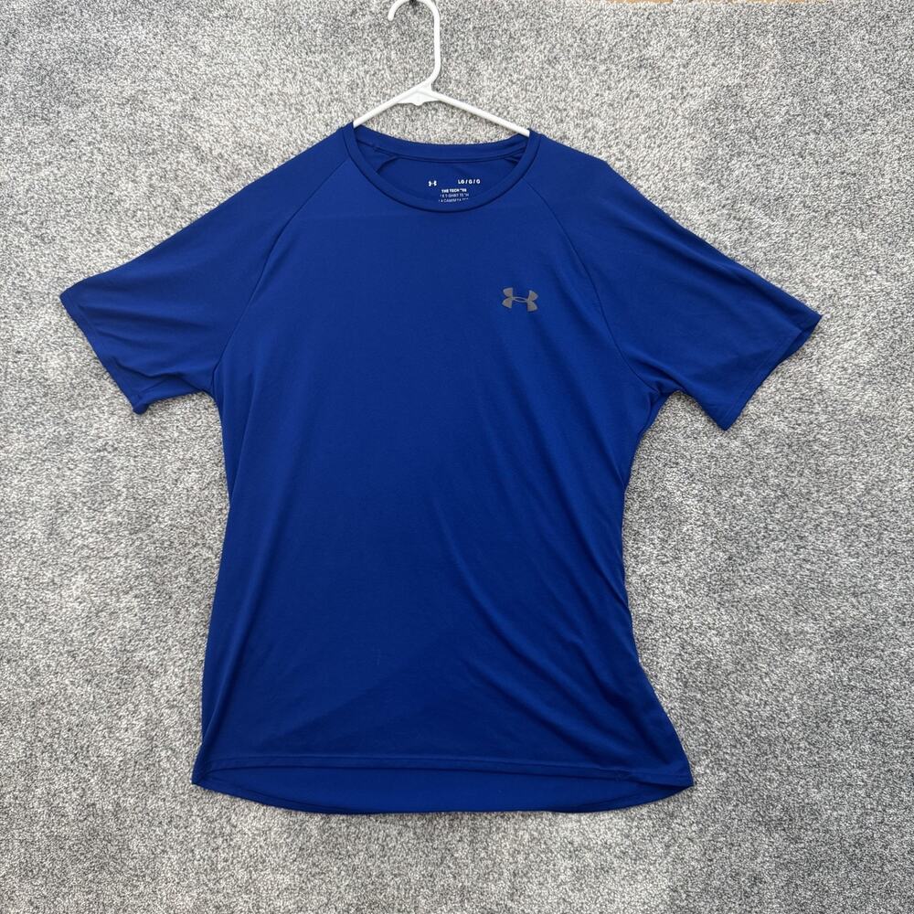 Under Armour Shirt Mens Large Blue Tech Tee Athletic Performance‎ Loose Fit Top